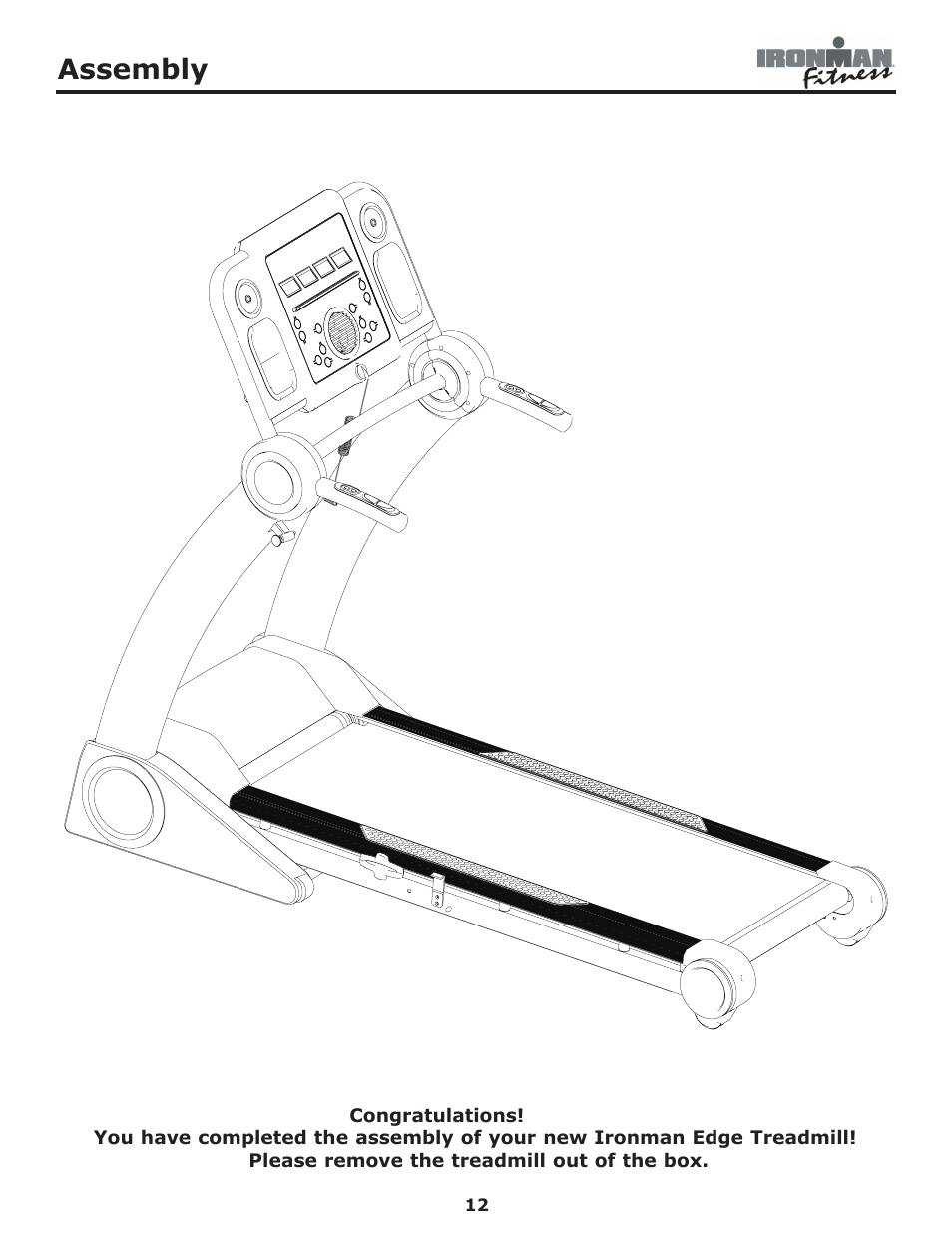 Assembly | Ironman Fitness Edge User Manual | Page 12 / 40