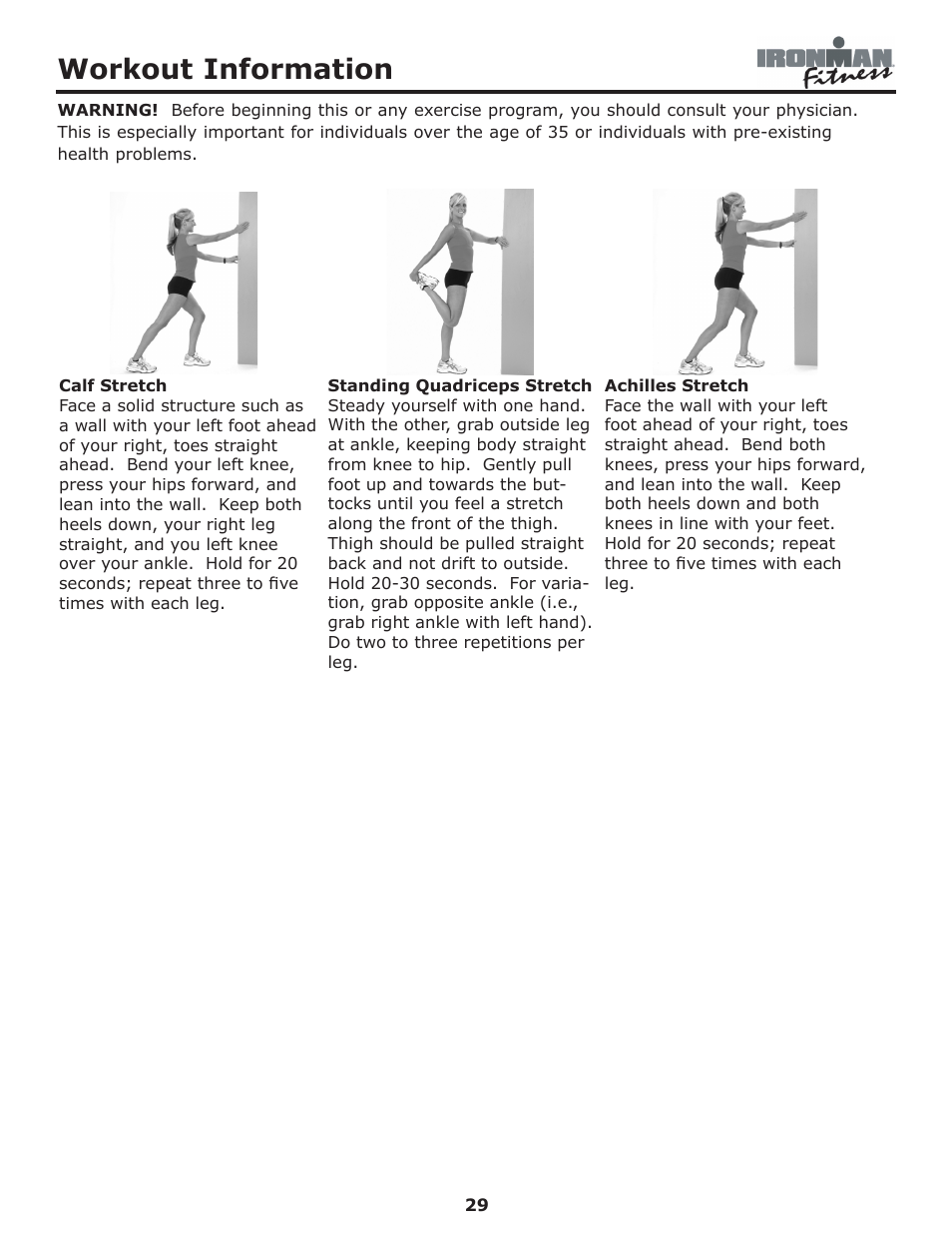 Workout information | Ironman Fitness Edge User Manual | Page 29 / 40