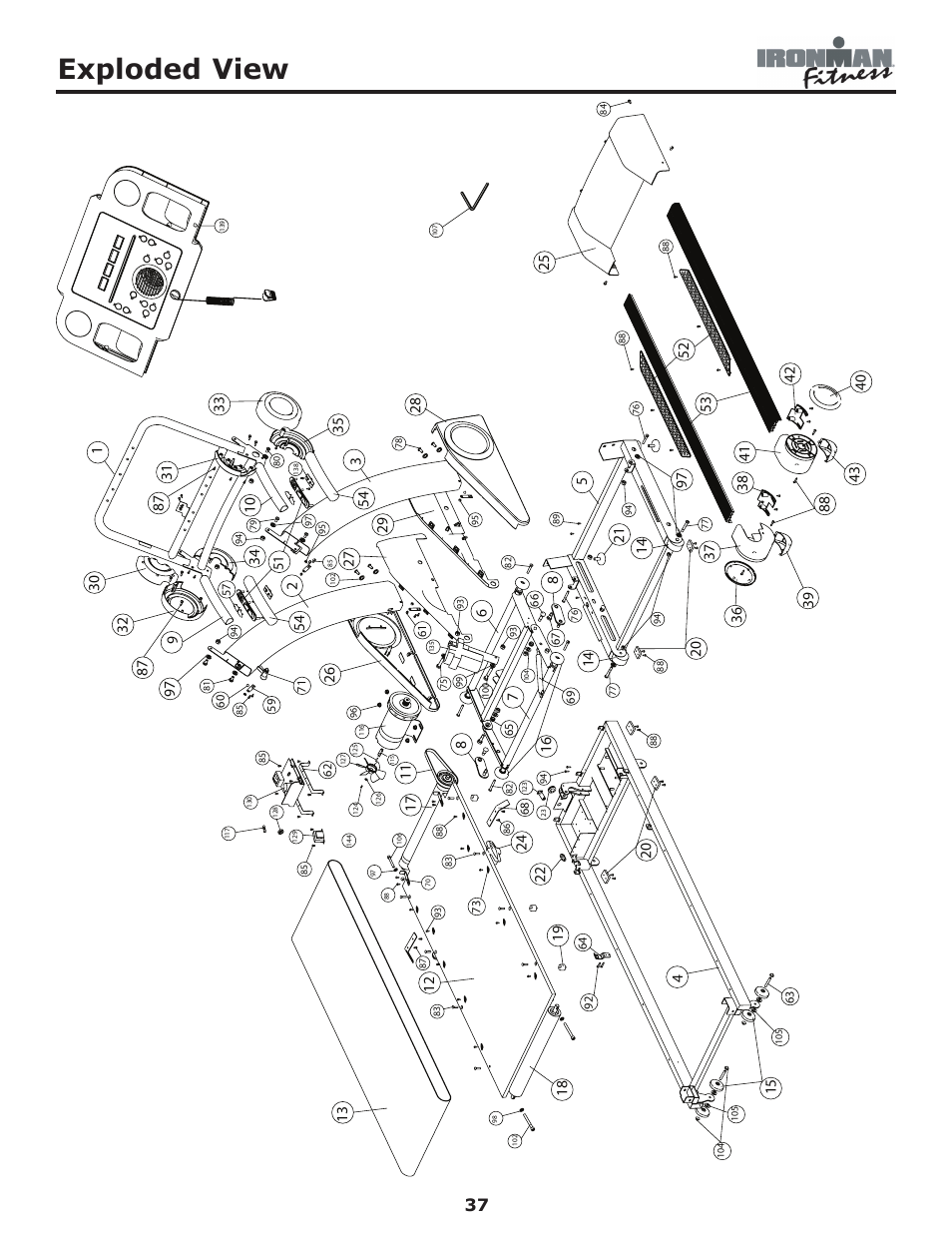 Exploded view | Ironman Fitness Edge User Manual | Page 37 / 40