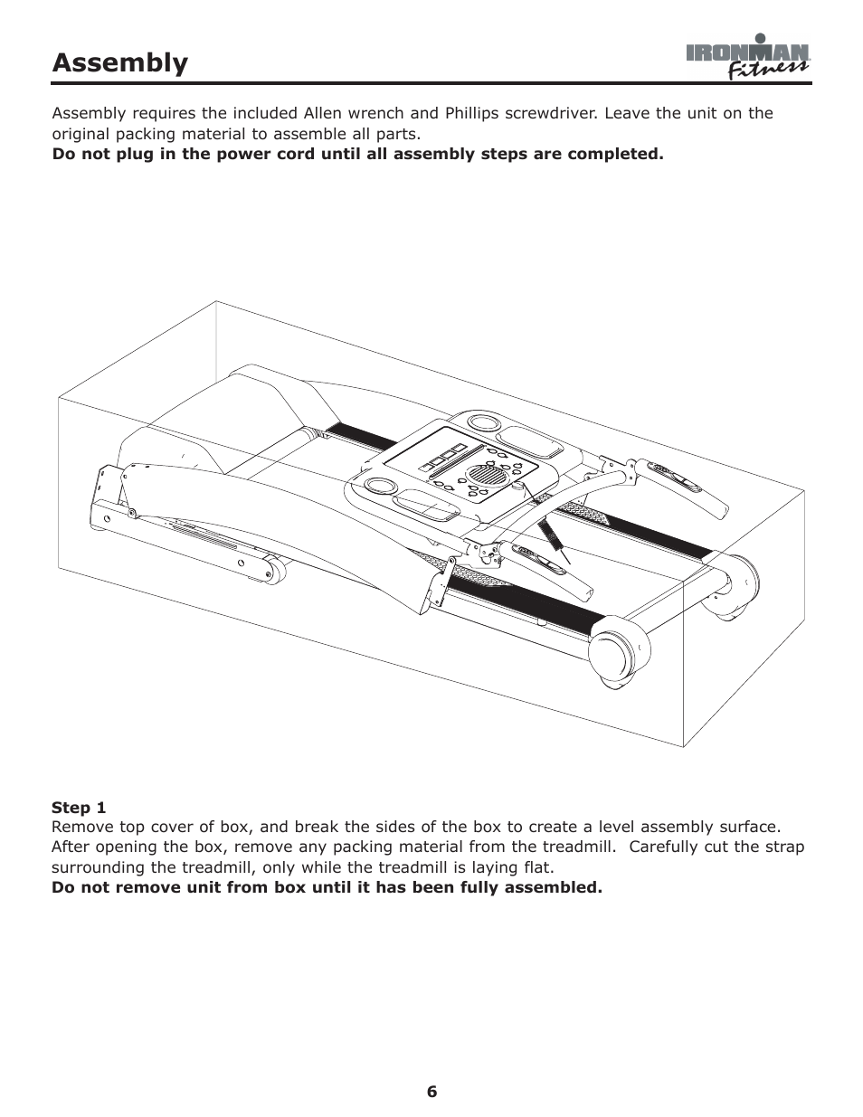 Assembly | Ironman Fitness Edge User Manual | Page 6 / 40
