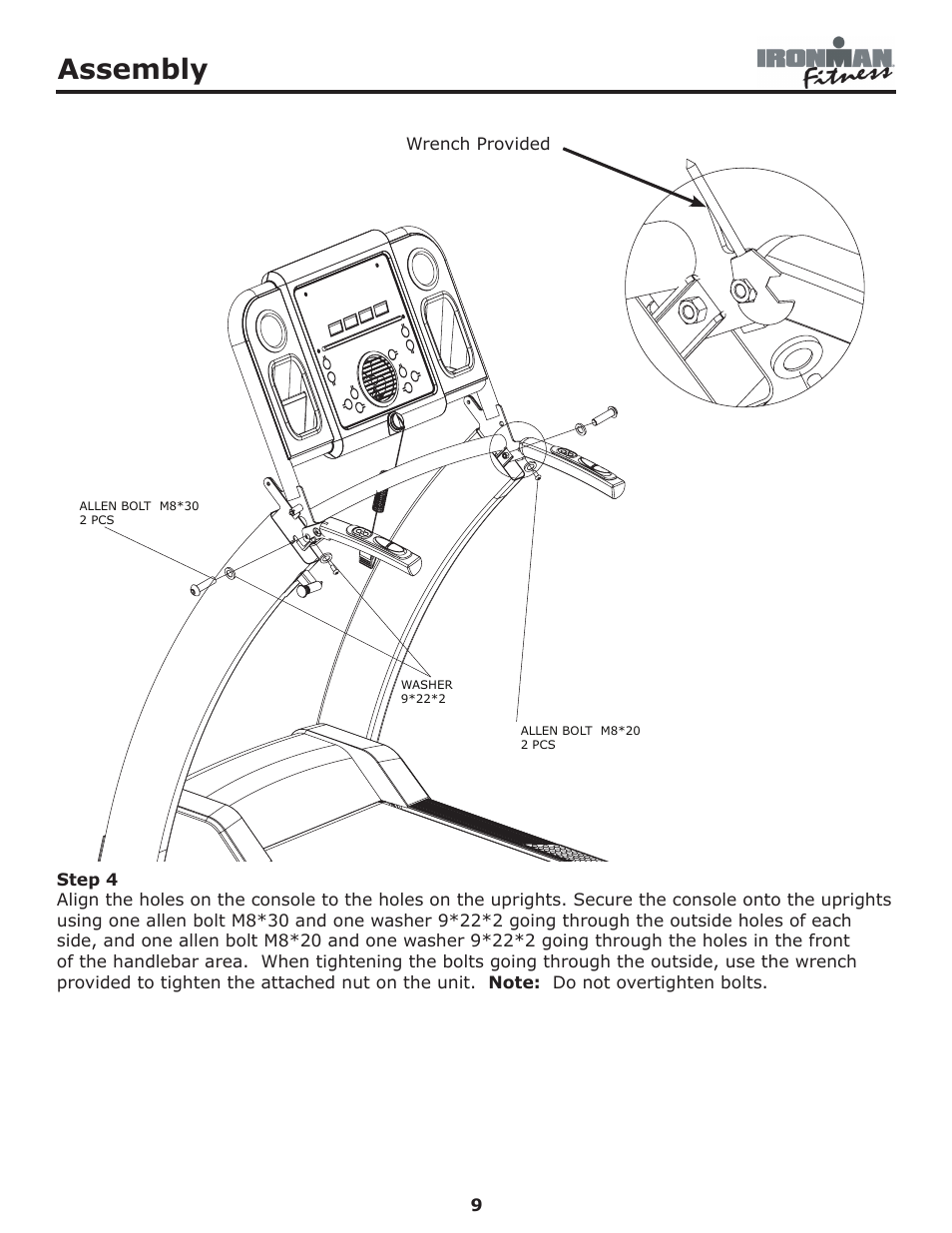 Assembly | Ironman Fitness Edge User Manual | Page 9 / 40