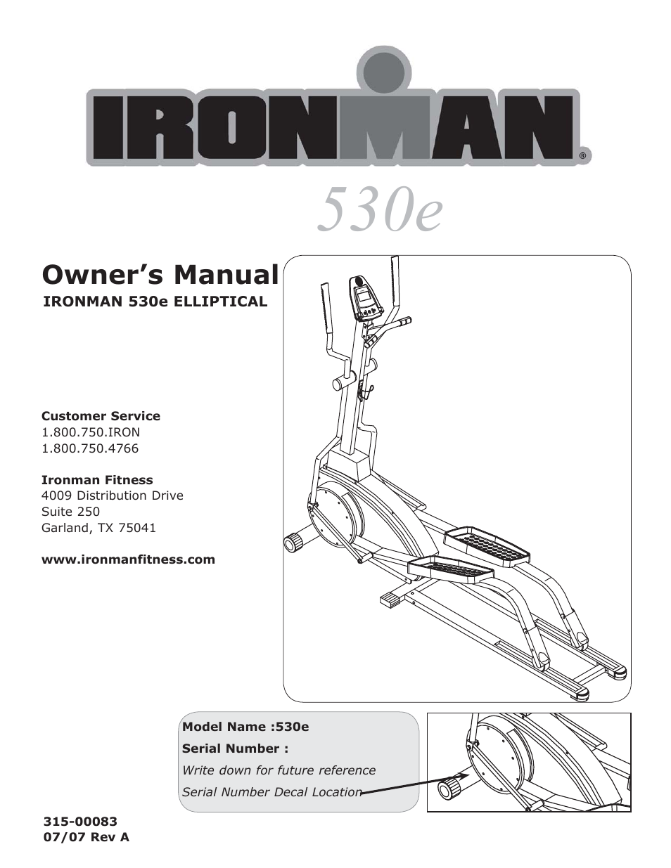 Ironman Fitness 530e User Manual | 23 pages