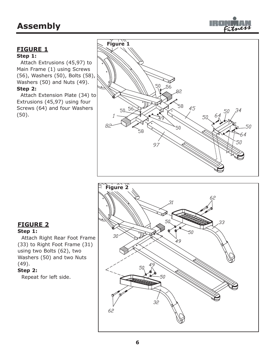 Assembly | Ironman Fitness 530e User Manual | Page 6 / 23