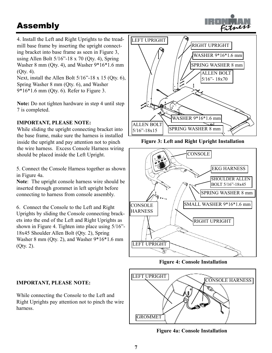 Assembly | Ironman Fitness INSPIRE User Manual | Page 7 / 33