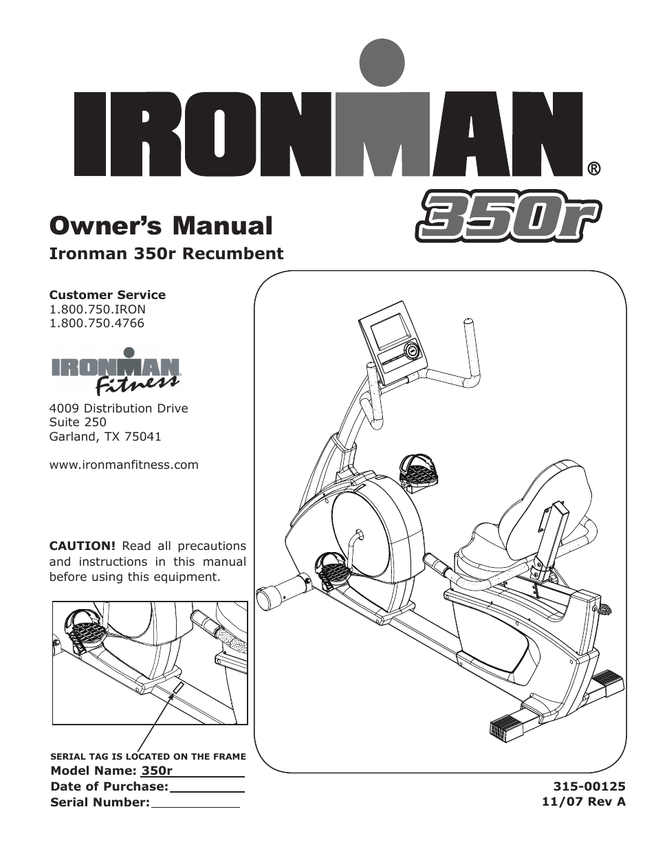 Ironman Fitness 350r User Manual | 28 pages