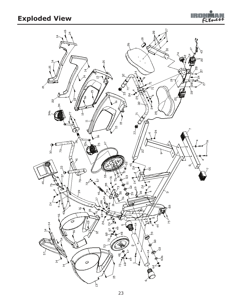 Exploded view | Ironman Fitness 350r User Manual | Page 23 / 28