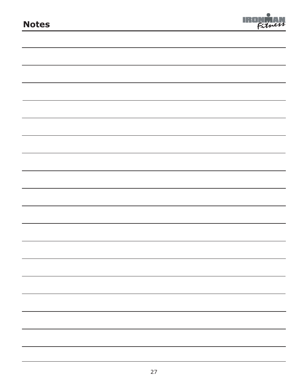 Ironman Fitness 350r User Manual | Page 27 / 28