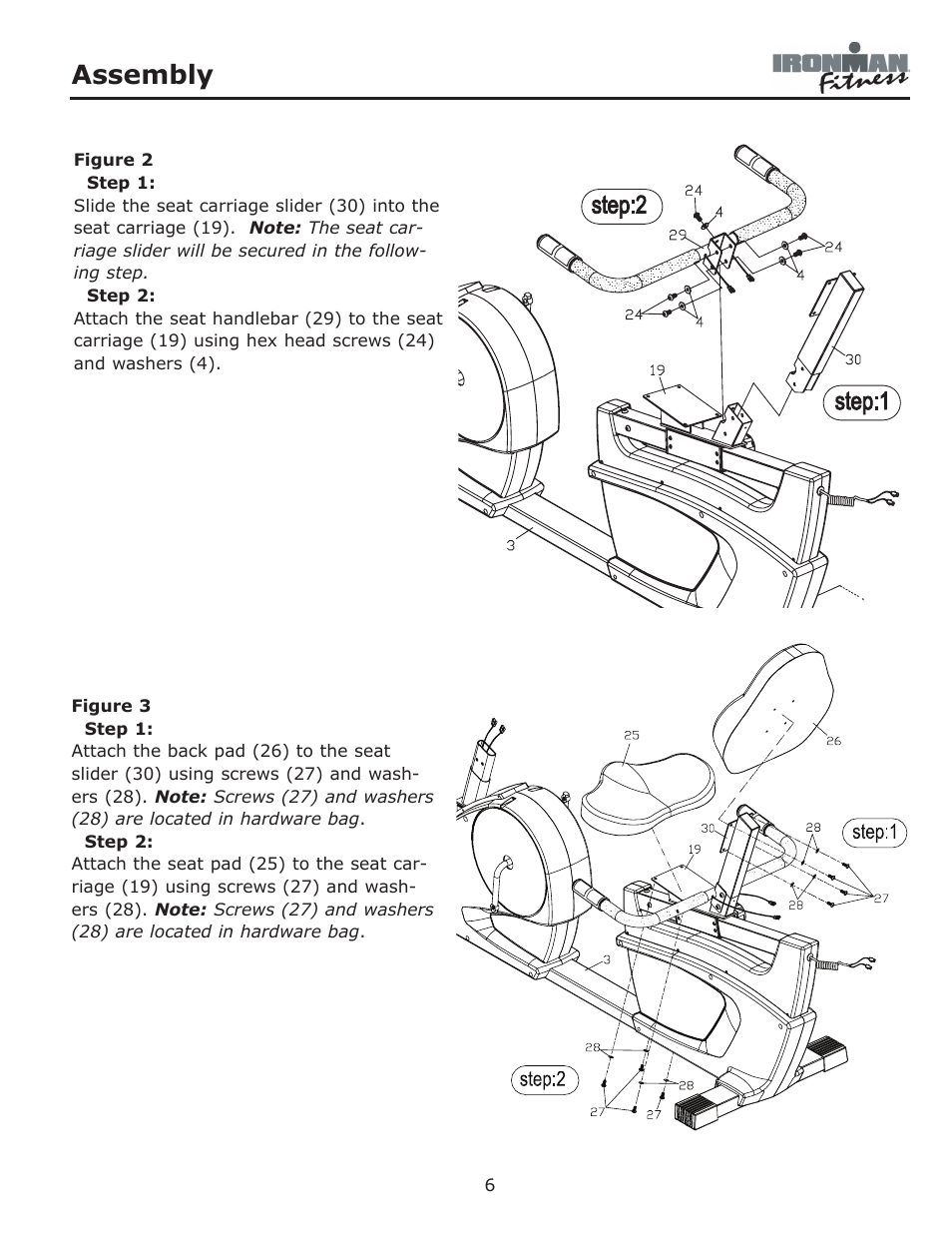 Assembly | Ironman Fitness 350r User Manual | Page 6 / 28