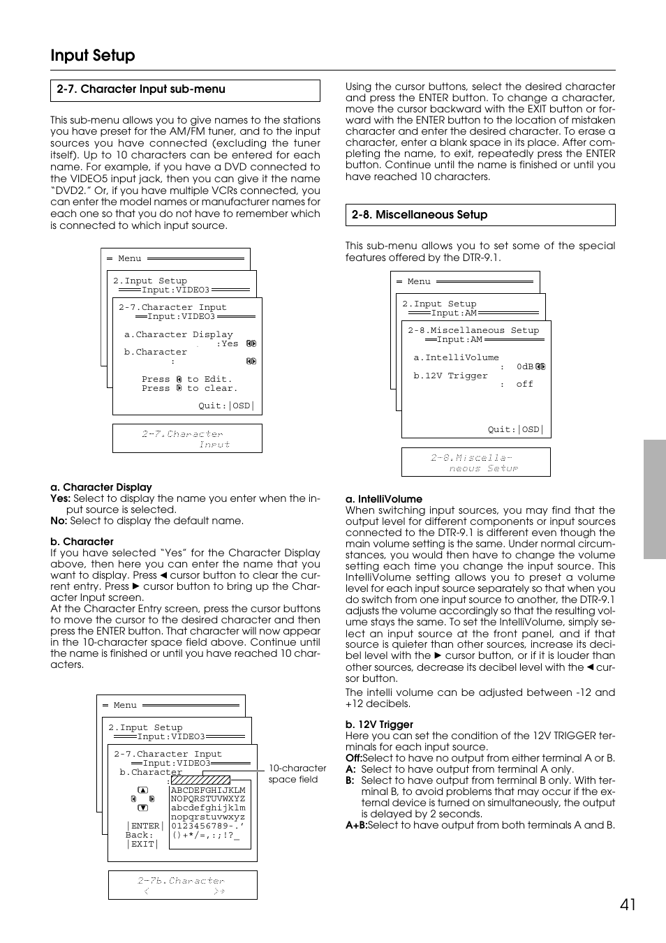 Input setup | Integra DTR-9.1 User Manual | Page 41 / 92