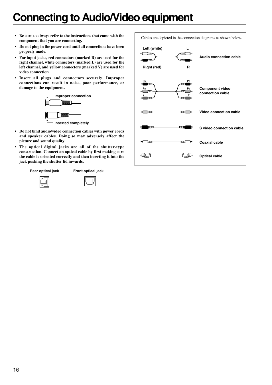 Connecting to audio/video equipment | Integra DTR-8.3 User Manual | Page 16 / 96