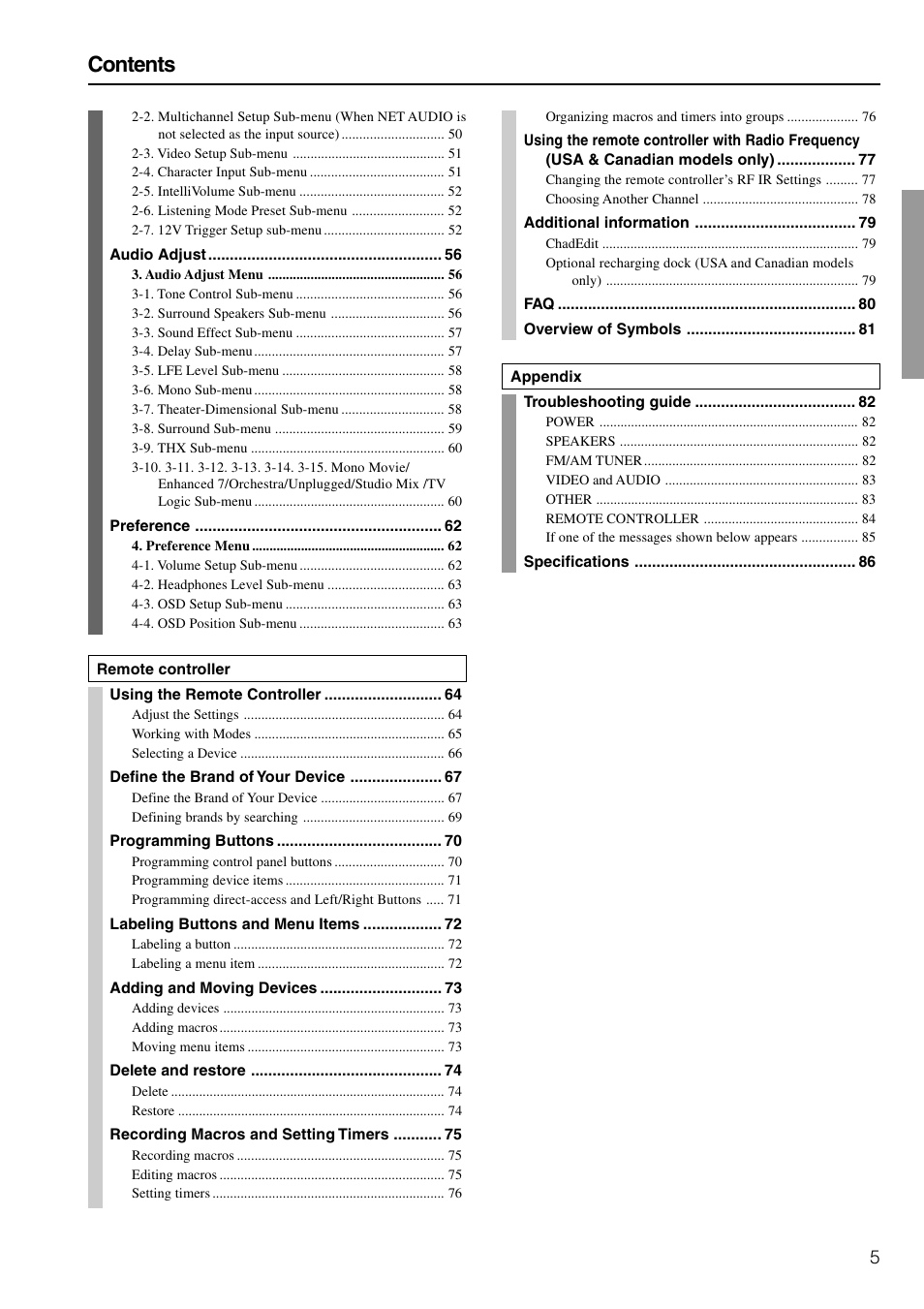Integra DTR-8.3 User Manual | Page 5 / 96