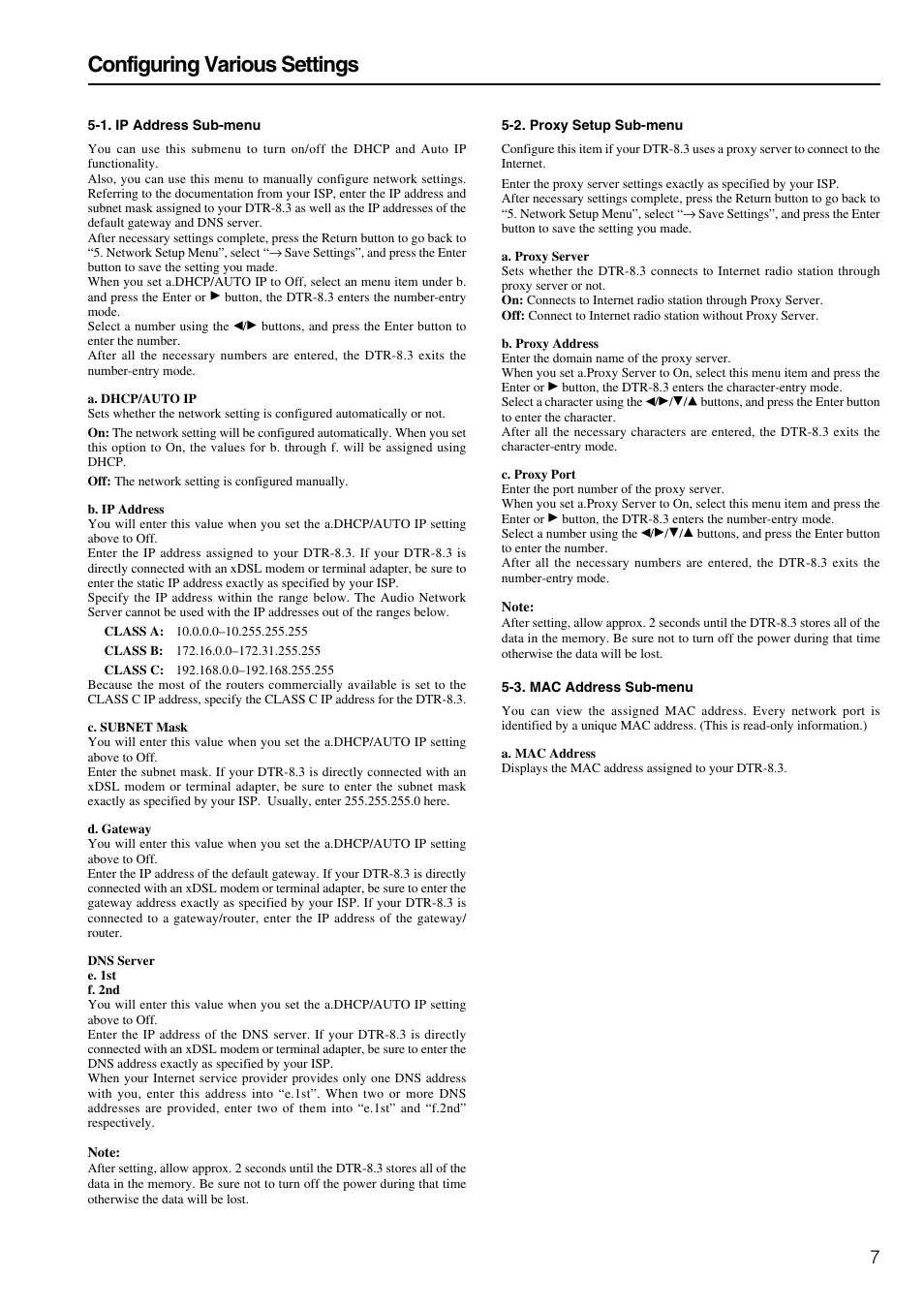 Configuring various settings | Integra DTR-8.3 User Manual | Page 95 / 96