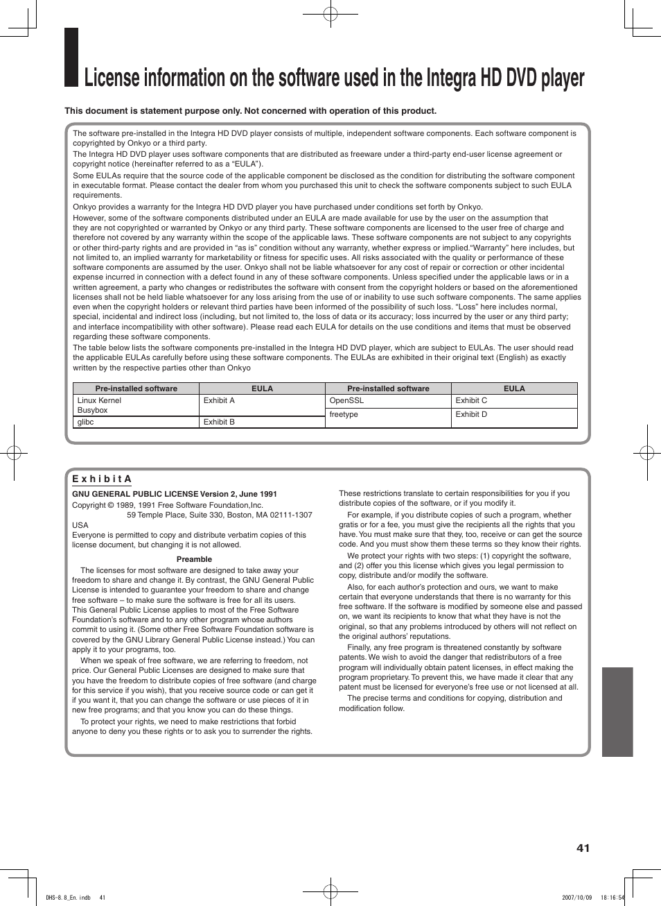 Integra DHS-8.8 User Manual | Page 41 / 52