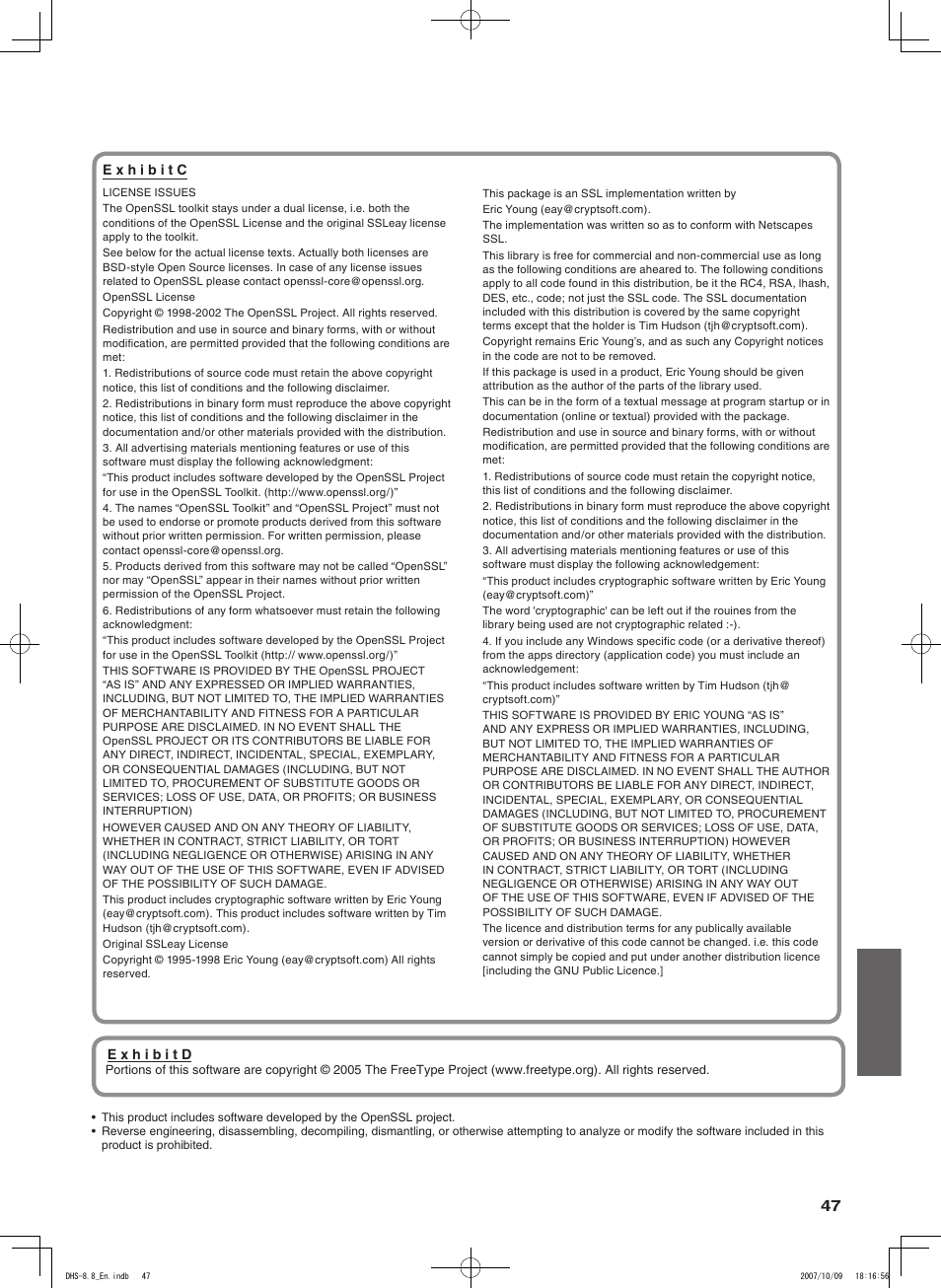 Integra DHS-8.8 User Manual | Page 47 / 52