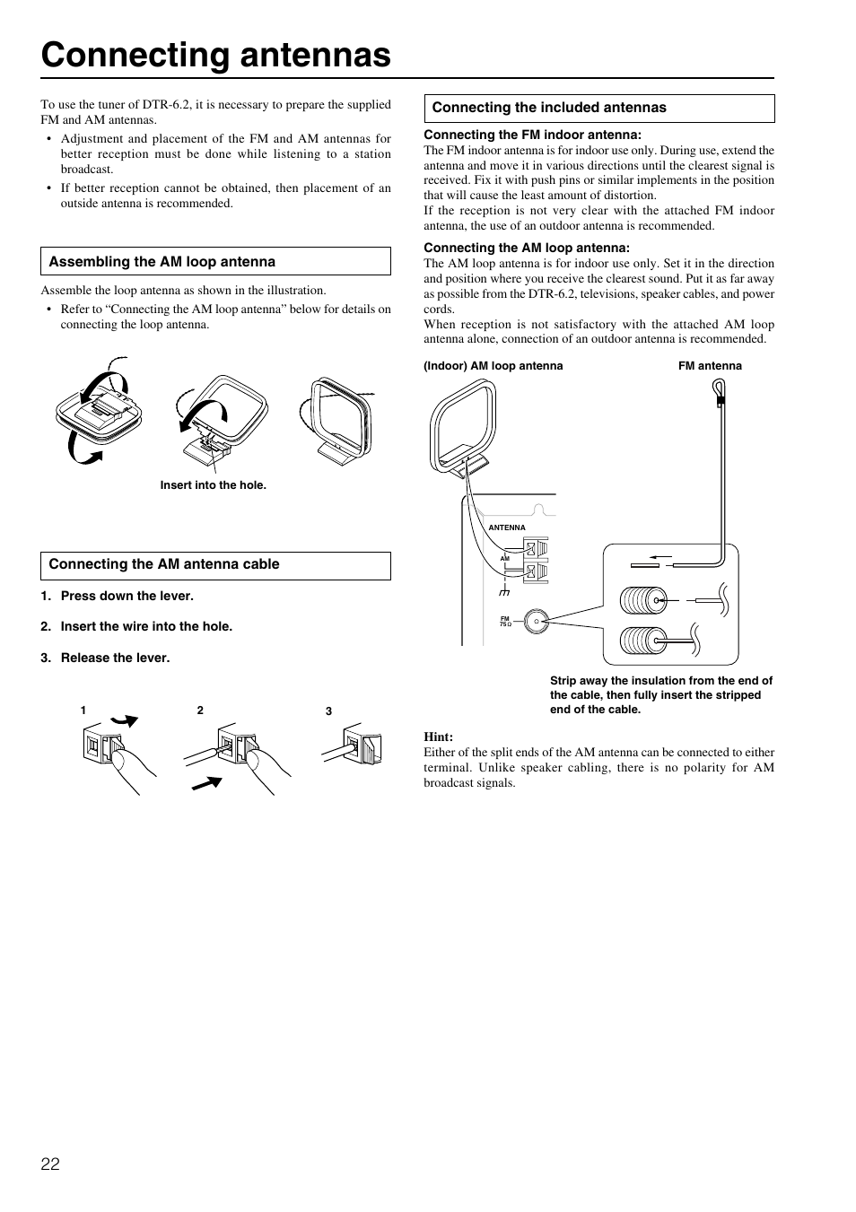 Connecting antennas | Integra DTR-6.2 User Manual | Page 22 / 64