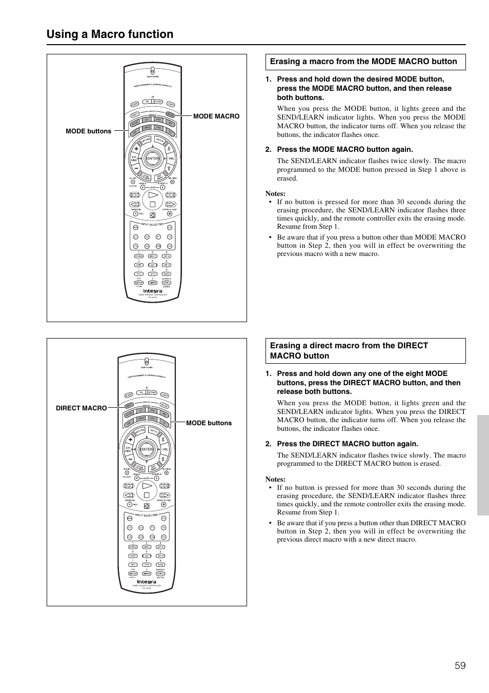 Using a macro function | Integra DTR-6.2 User Manual | Page 59 / 64