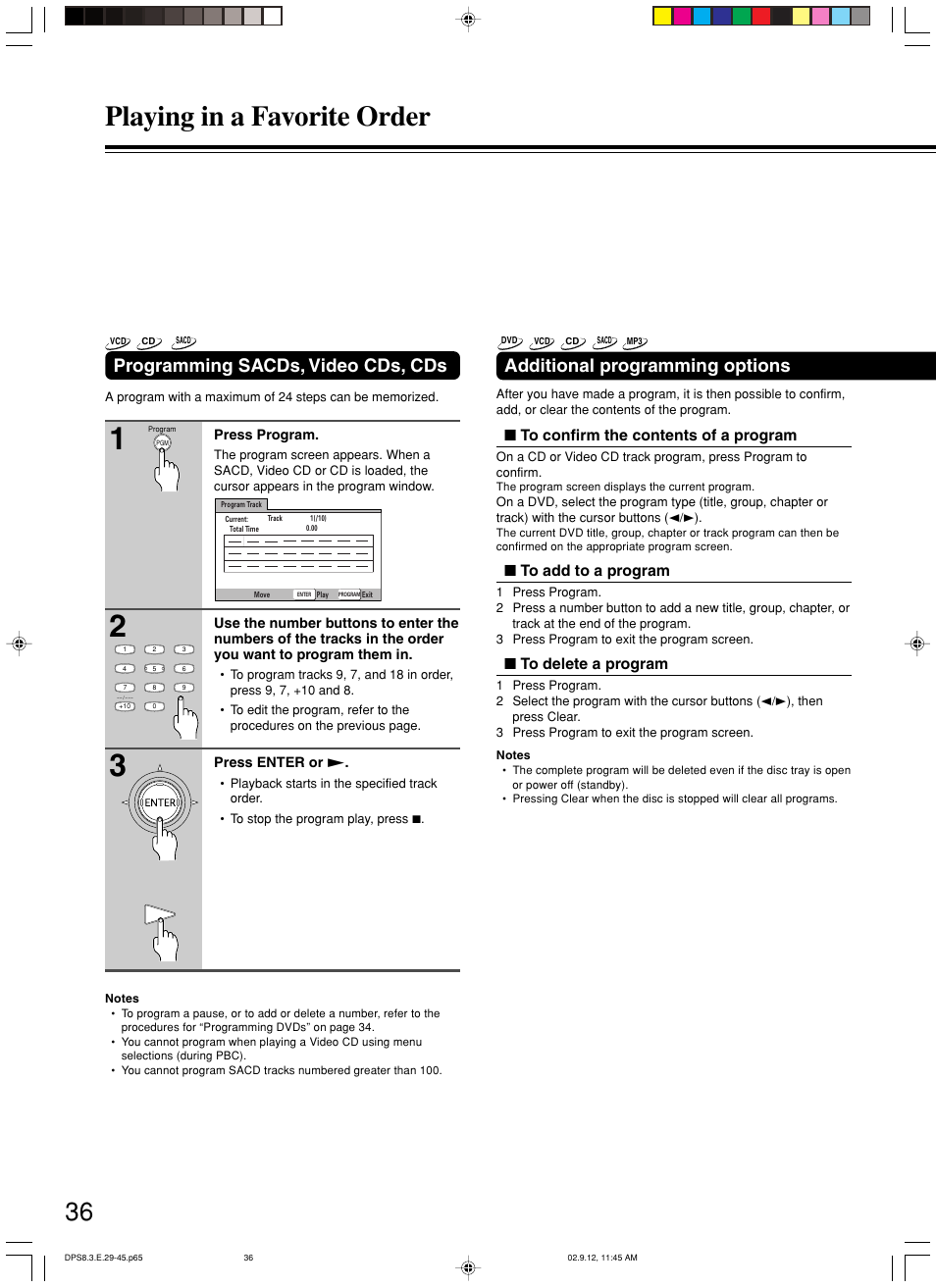 Playing in a favorite order | Integra DPS-8.3 User Manual | Page 36 / 76
