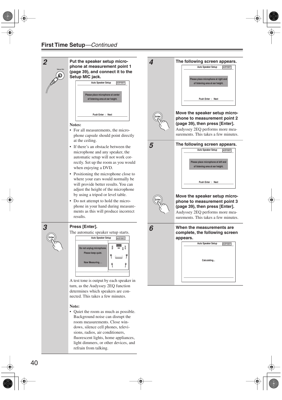 First time setup —continued | Integra DTR-5.9 User Manual | Page 40 / 116