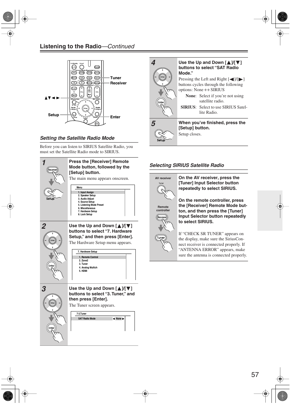 Listening to the radio —continued | Integra DTR-5.9 User Manual | Page 57 / 116