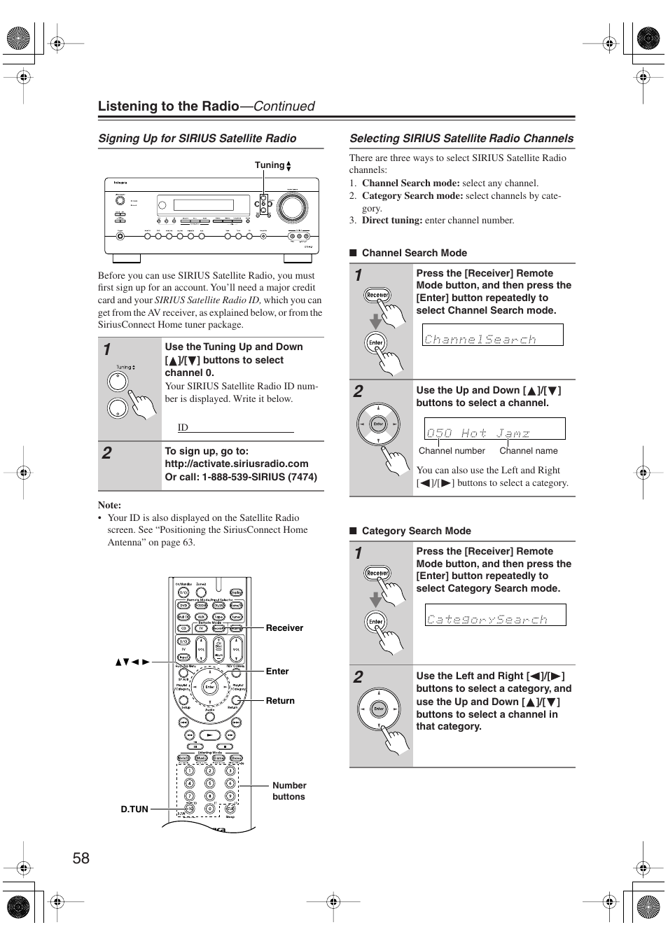 Listening to the radio —continued | Integra DTR-5.9 User Manual | Page 58 / 116