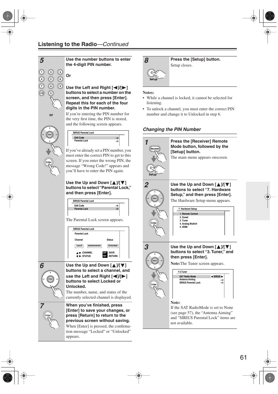 Listening to the radio —continued | Integra DTR-5.9 User Manual | Page 61 / 116