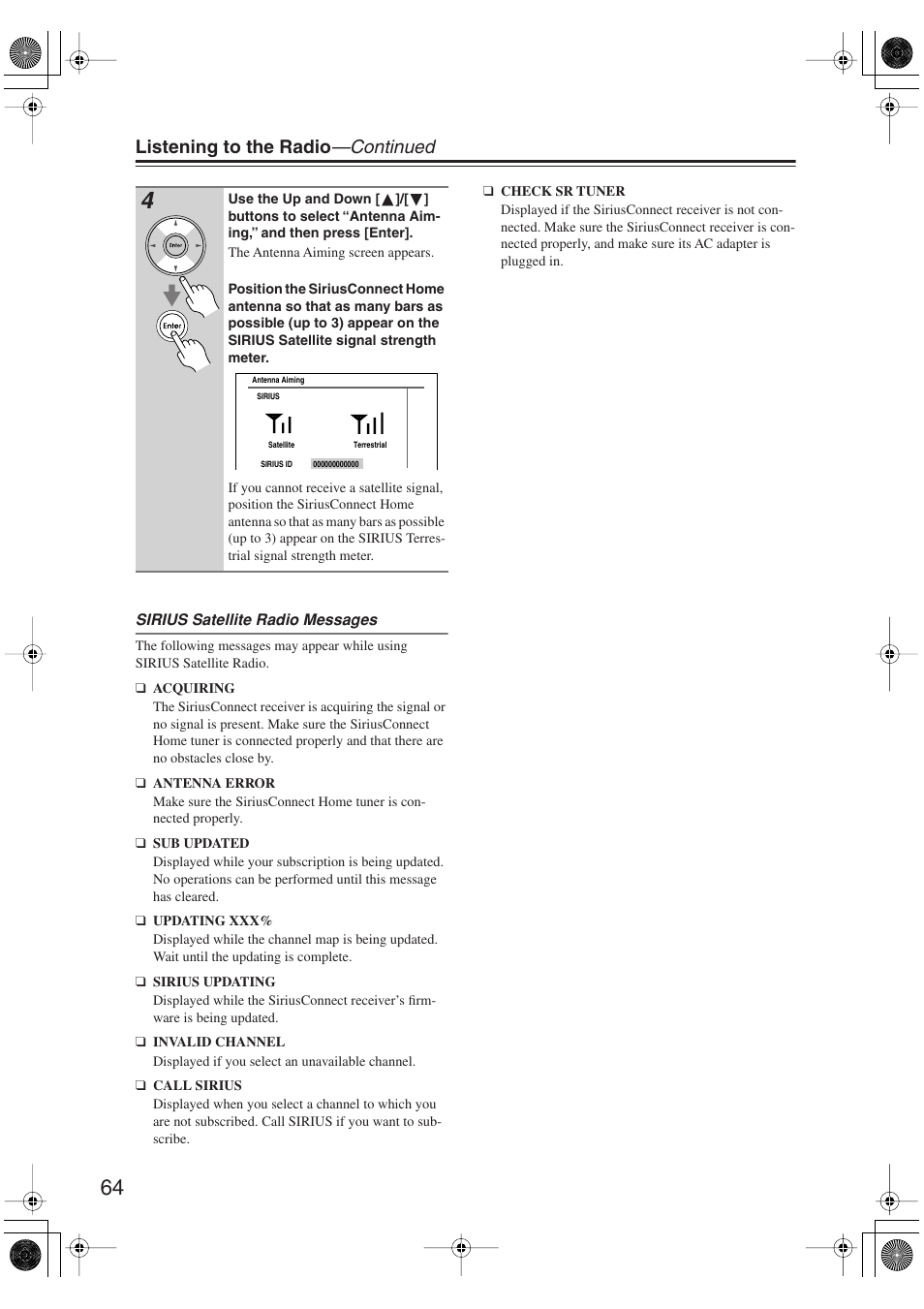 Listening to the radio —continued | Integra DTR-5.9 User Manual | Page 64 / 116