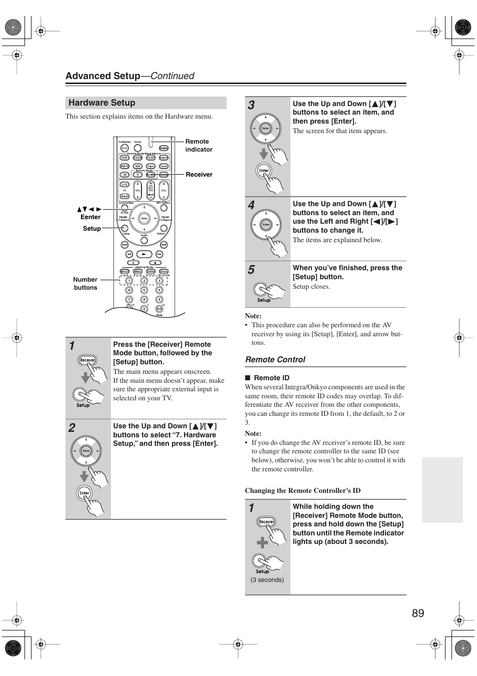 Hardware setup | Integra DTR-5.9 User Manual | Page 89 / 116