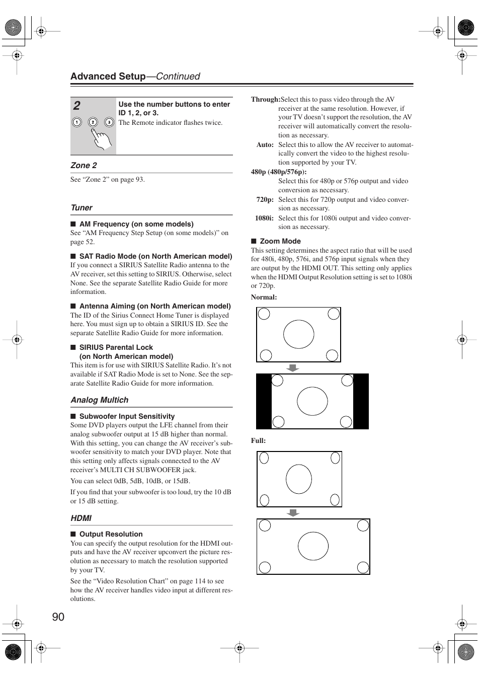 Advanced setup —continued | Integra DTR-5.9 User Manual | Page 90 / 116