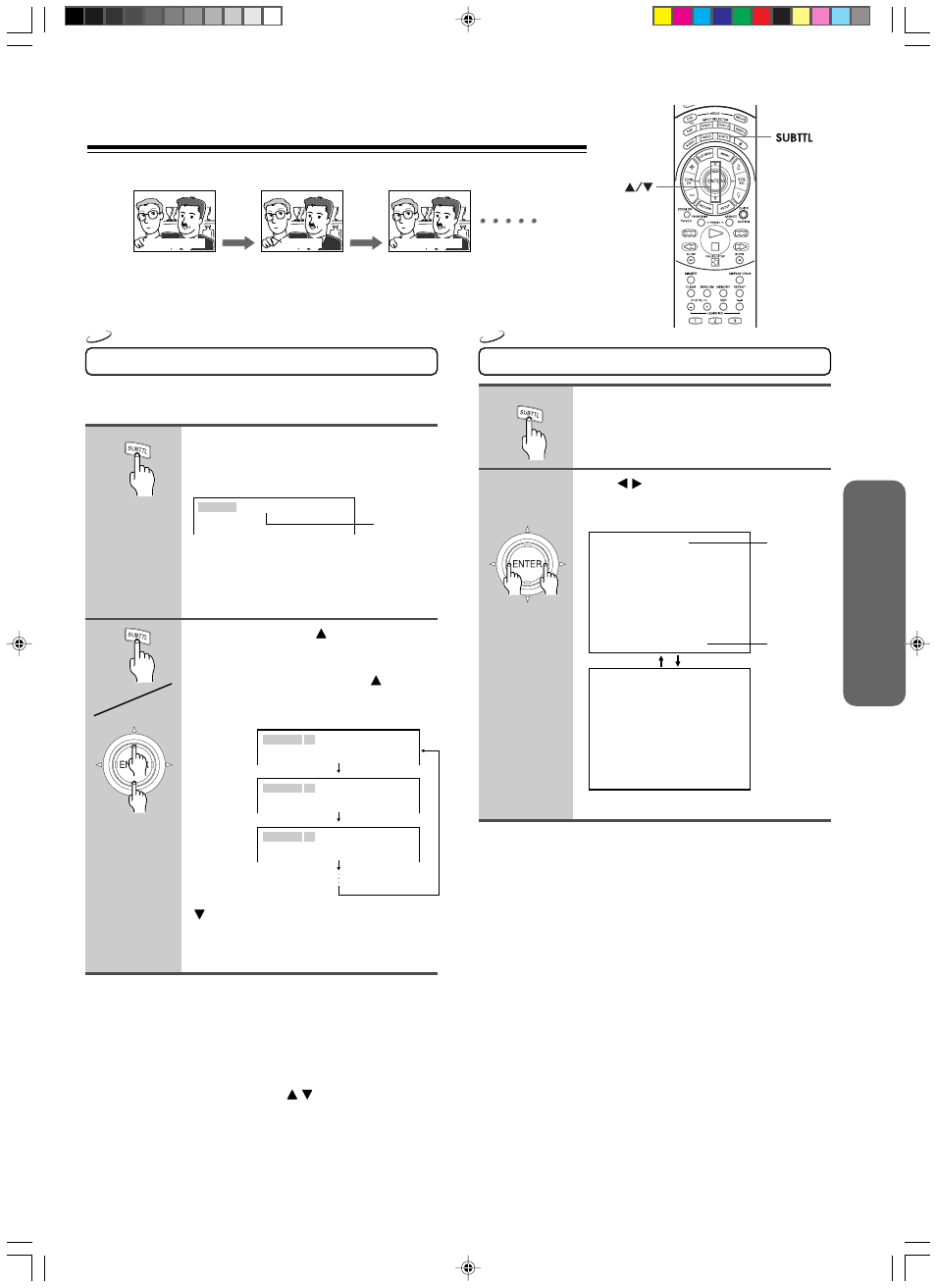 Selecting a subtitle language, Turning subtitles on/off | Integra DPS-9.1 User Manual | Page 33 / 64