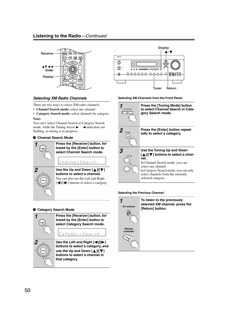 Listening to the radio —continued | Integra DTR-7.7 User Manual | Page 50 / 96