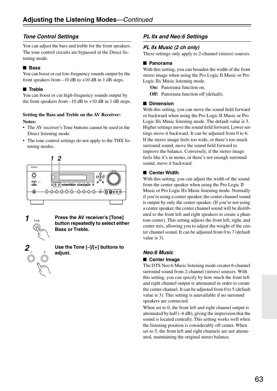 Uttons (63) | Integra DTR-7.7 User Manual | Page 63 / 96