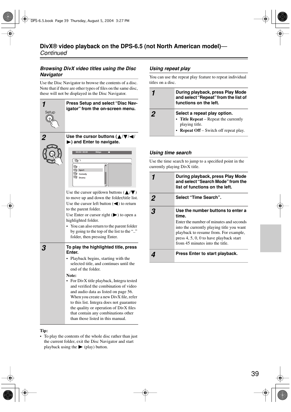 Integra DPS-6.5 User Manual | Page 39 / 64