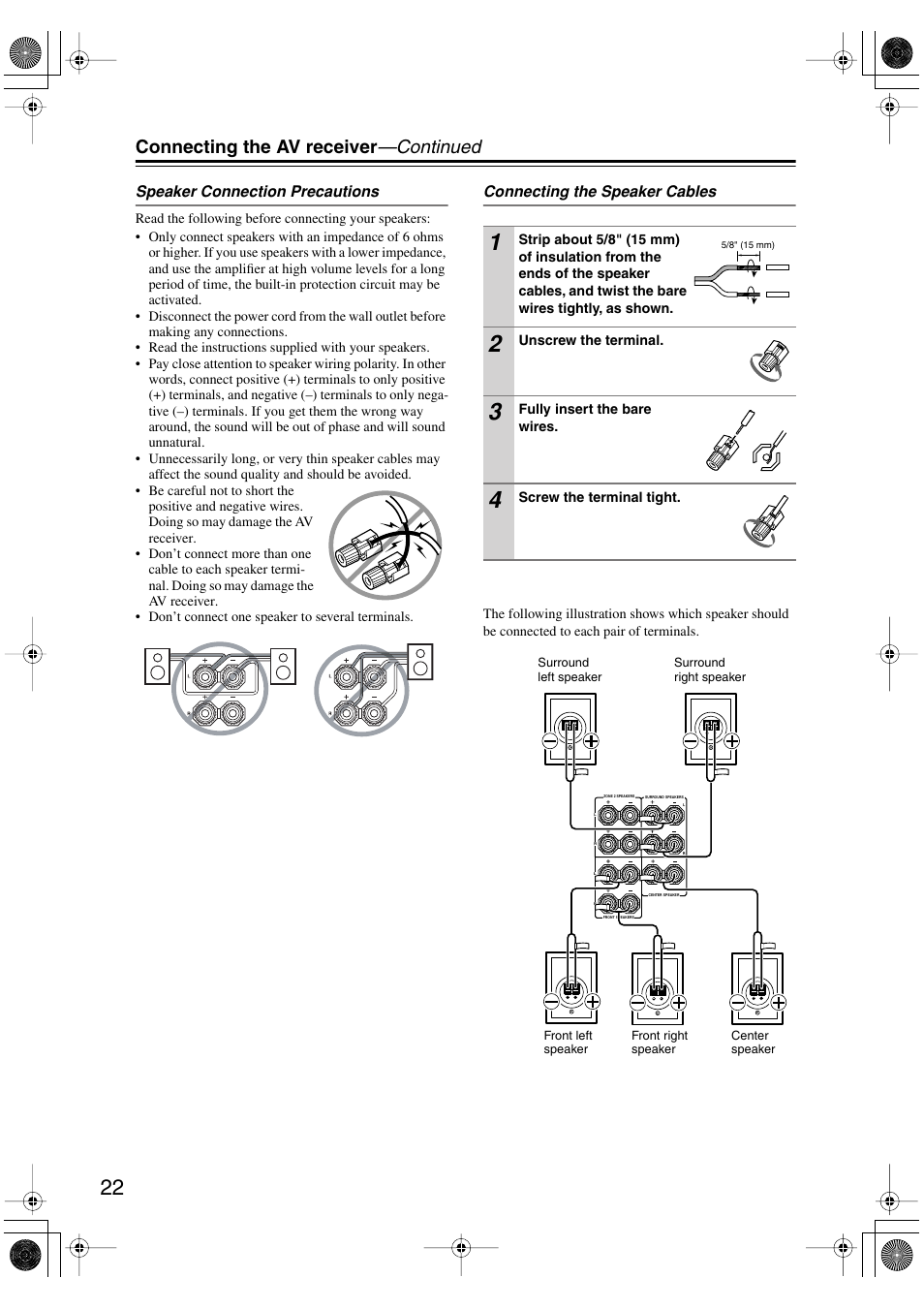 Connecting the av receiver —continued | Integra DTR-4.5 User Manual | Page 22 / 84