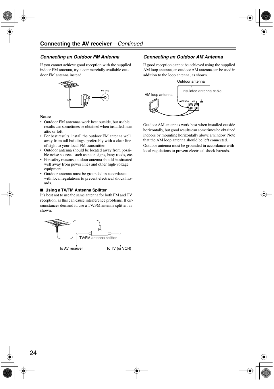 Connecting the av receiver —continued | Integra DTR-4.5 User Manual | Page 24 / 84