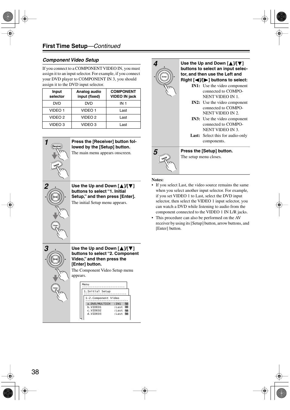 First time setup —continued | Integra DTR-4.5 User Manual | Page 38 / 84