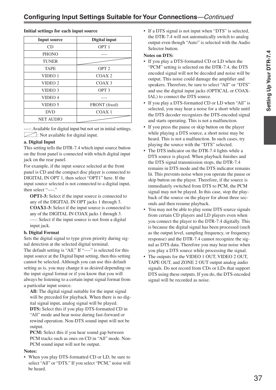 Integra DTR-7.4 User Manual | Page 37 / 104