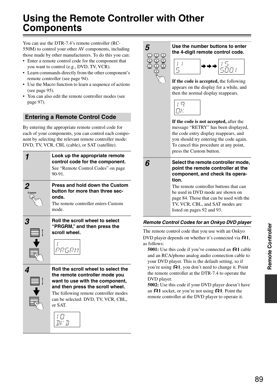 Using the remote controller with other components | Integra DTR-7.4 User Manual | Page 89 / 104