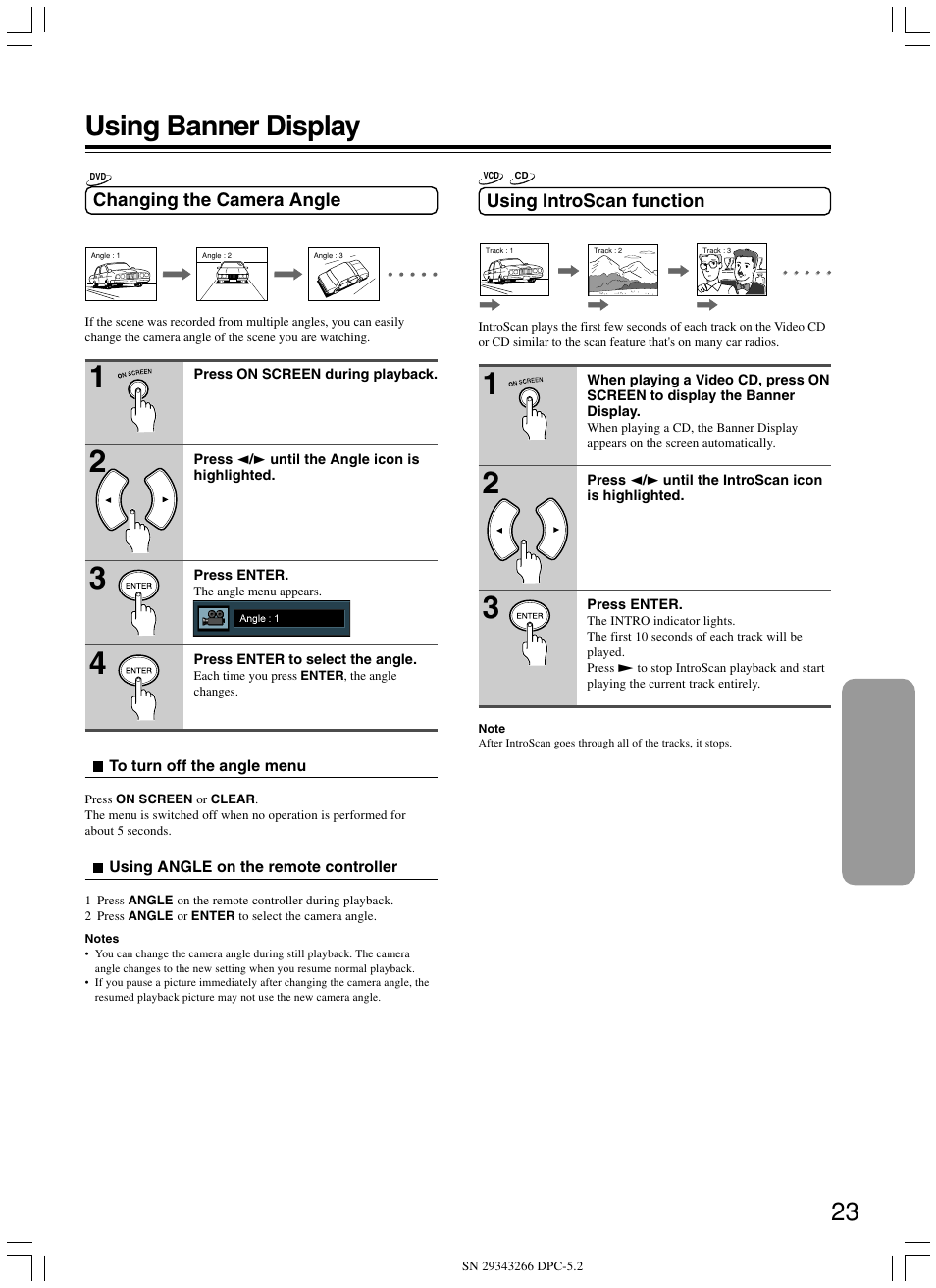 Using banner display | Integra DPC-5.2 User Manual | Page 23 / 40