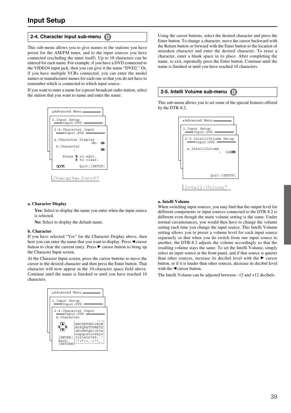 Input setup | Integra DTR-8.2 User Manual | Page 39 / 88
