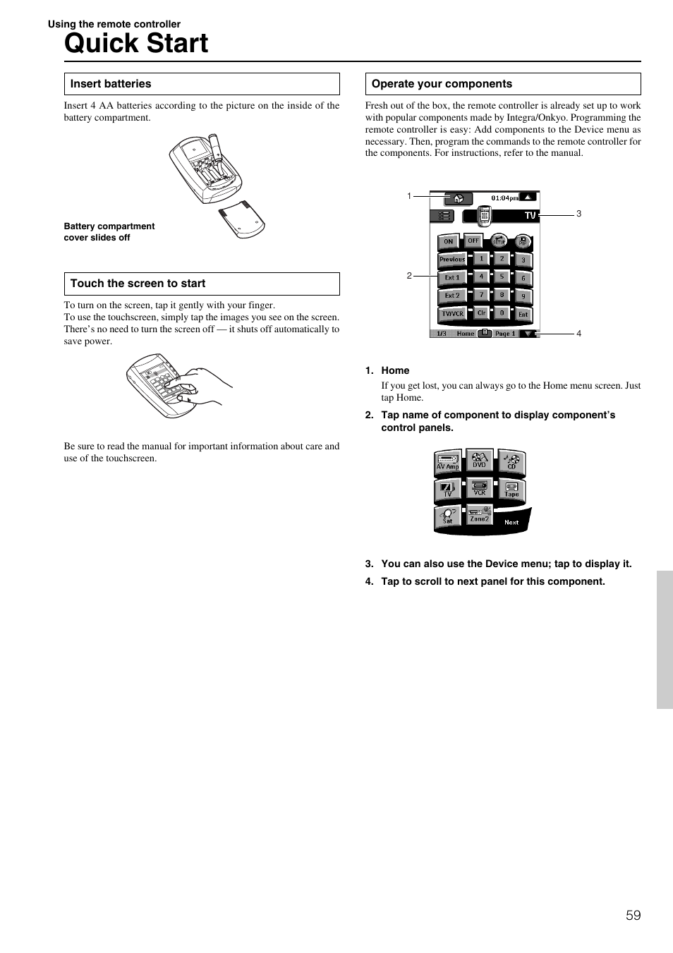 Quick start | Integra DTR-8.2 User Manual | Page 59 / 88
