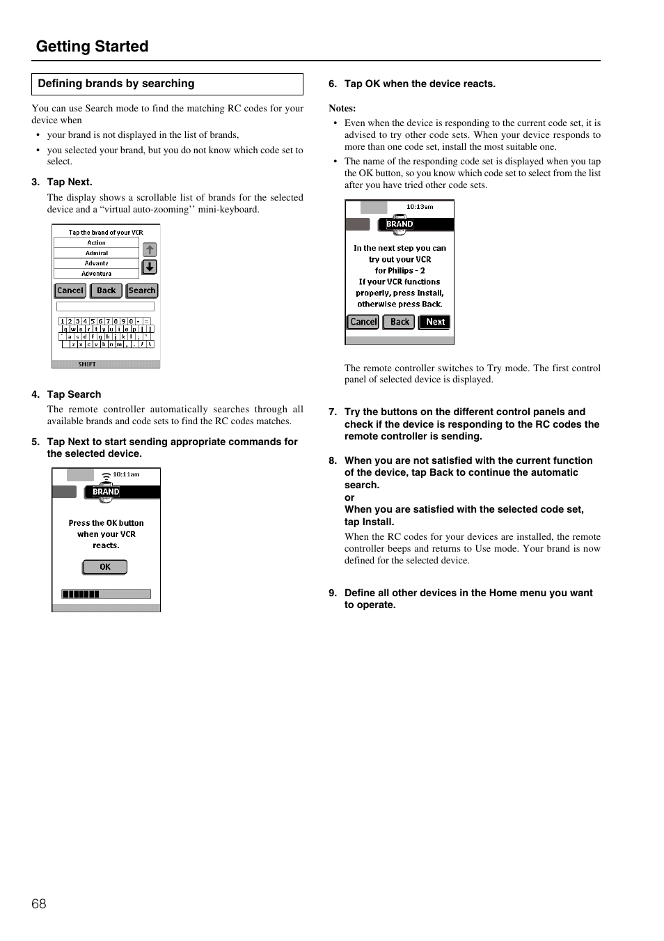 Getting started | Integra DTR-8.2 User Manual | Page 68 / 88