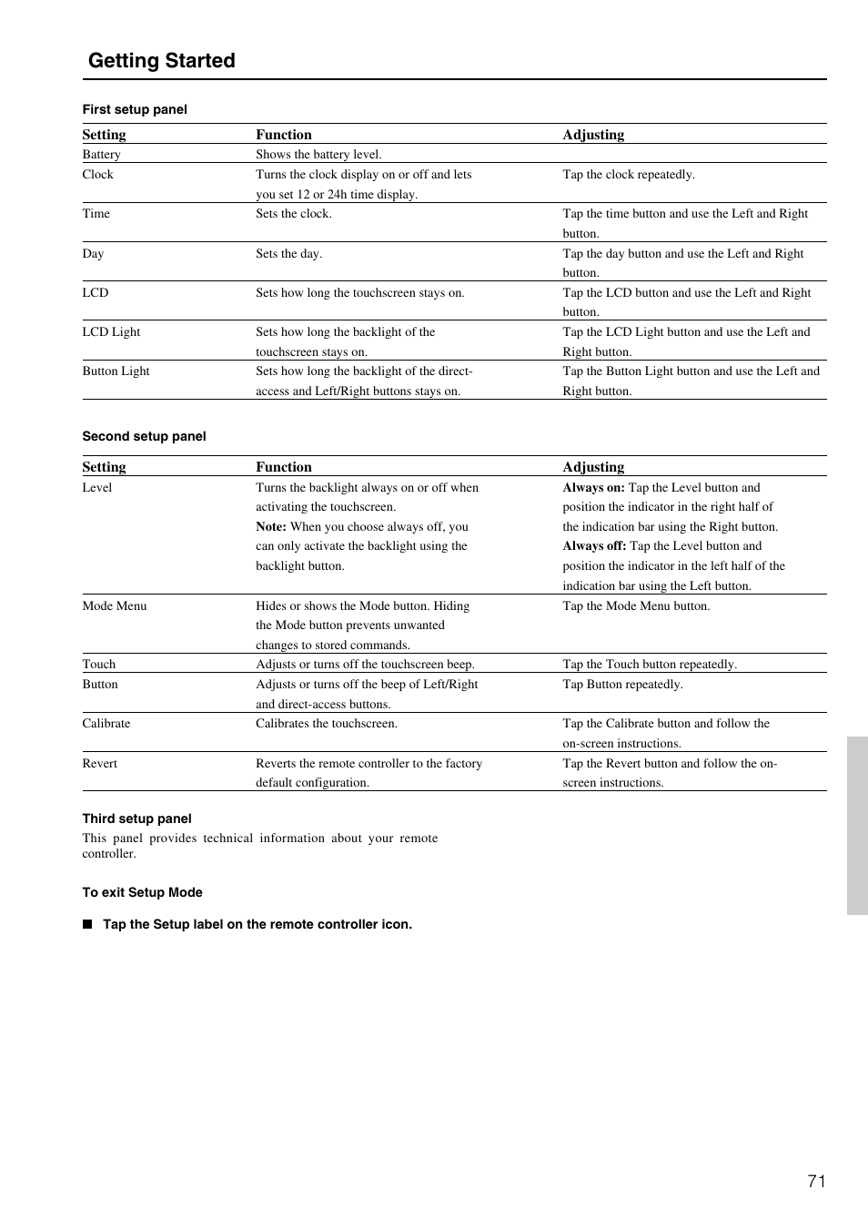 Getting started | Integra DTR-8.2 User Manual | Page 71 / 88