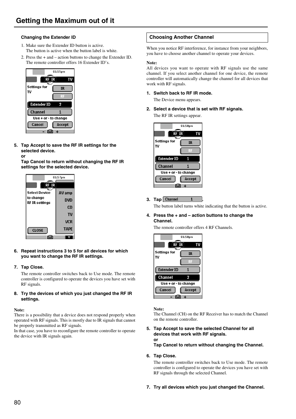 Getting the maximum out of it | Integra DTR-8.2 User Manual | Page 80 / 88