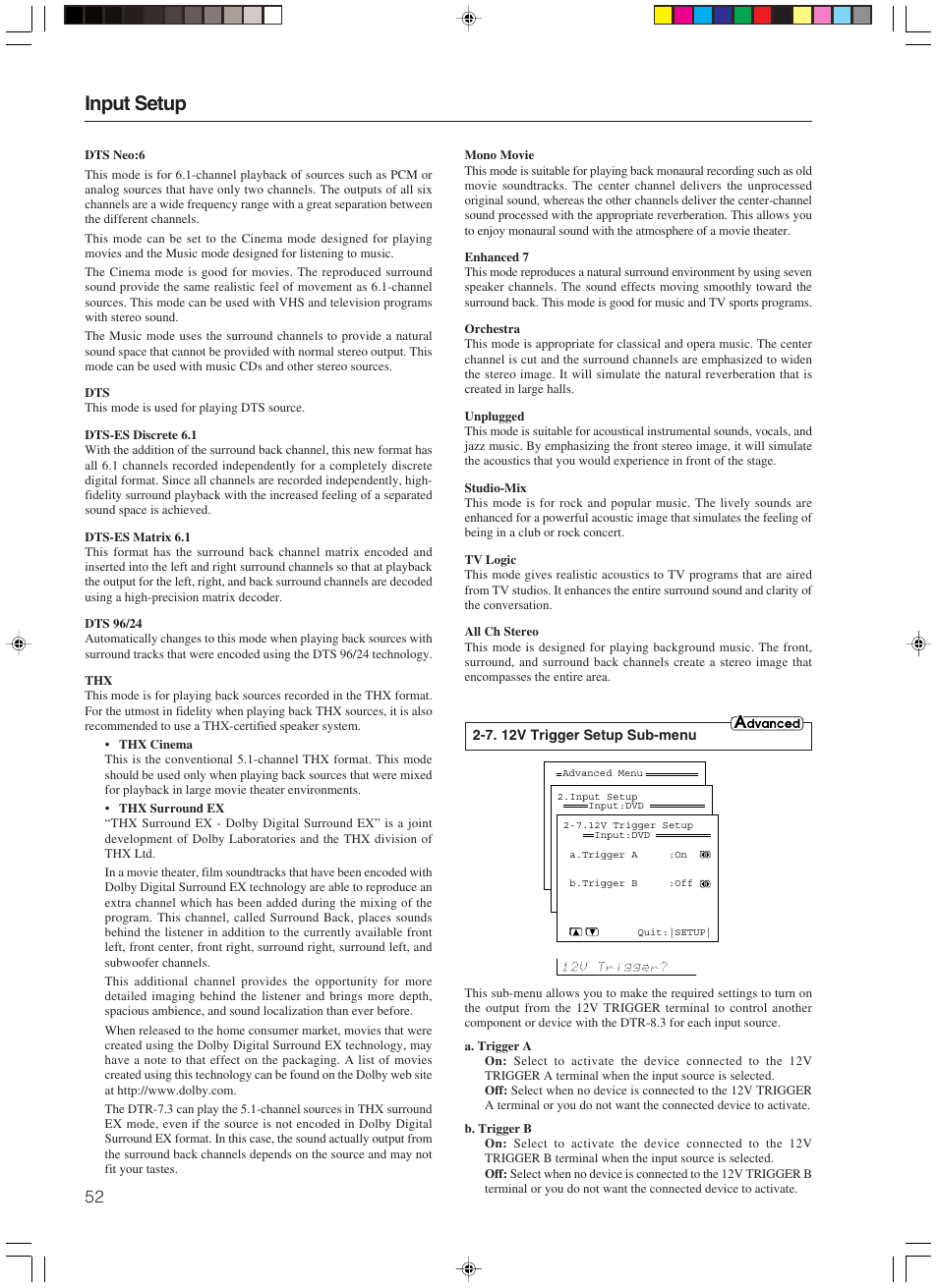 Input setup | Integra DTR-7.3 User Manual | Page 52 / 84