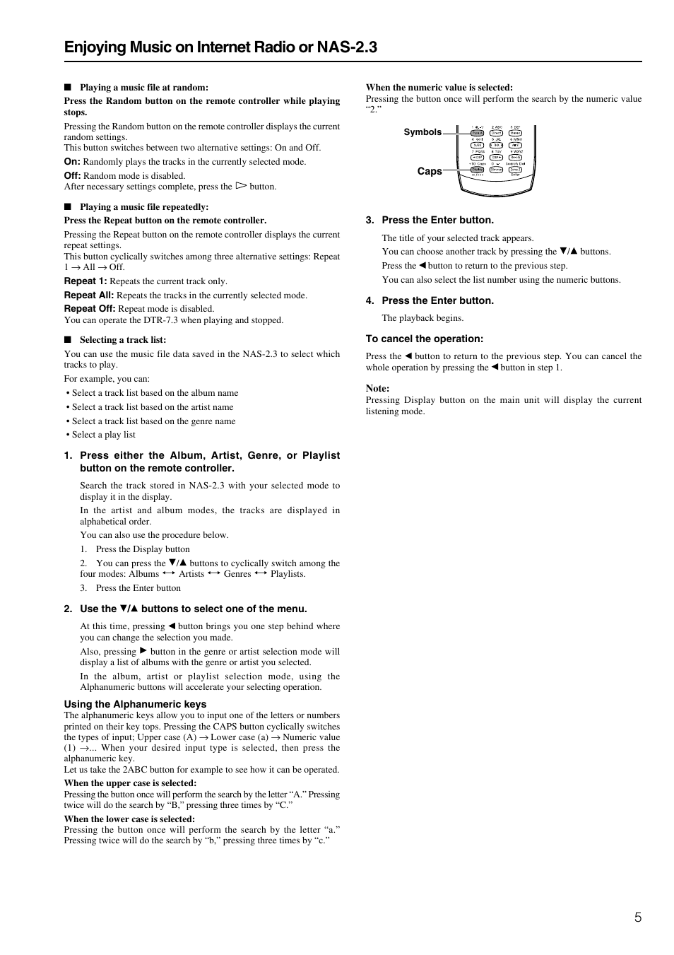 Enjoying music on internet radio or nas-2.3 | Integra DTR-7.3 User Manual | Page 81 / 84