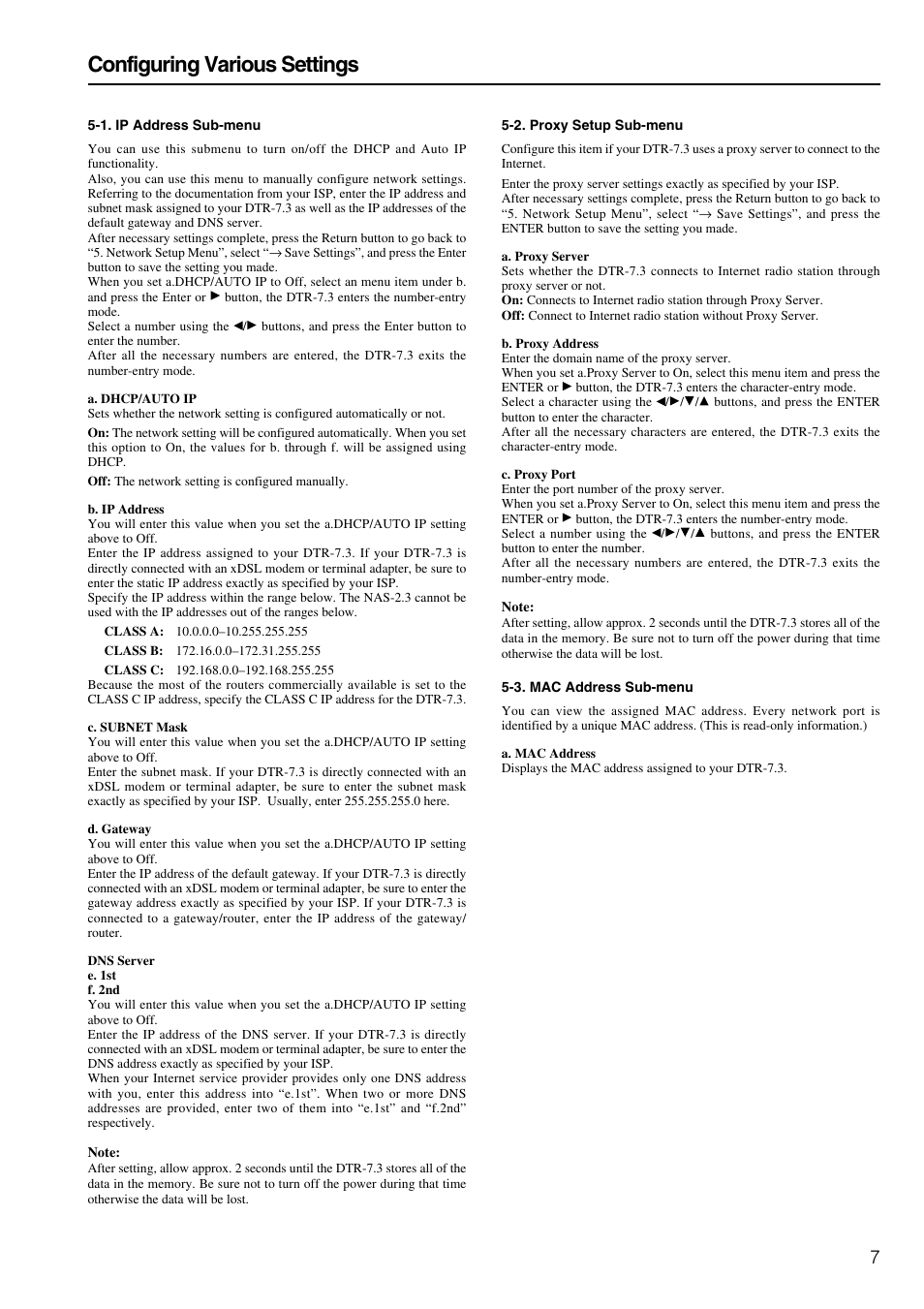 Configuring various settings | Integra DTR-7.3 User Manual | Page 83 / 84