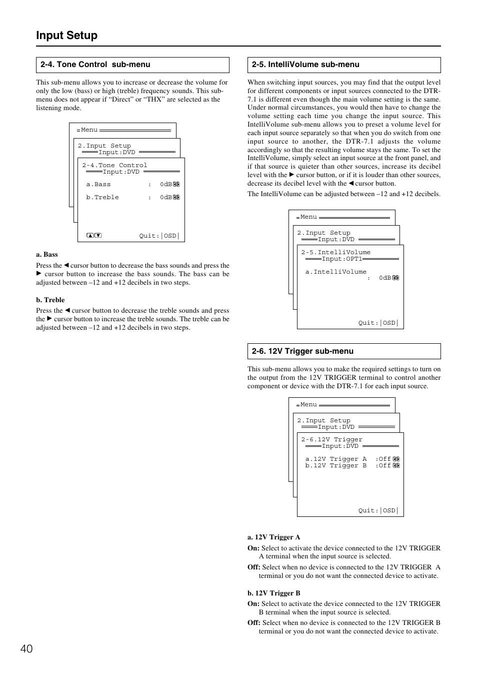 Input setup | Integra DTR-7.1 User Manual | Page 40 / 72