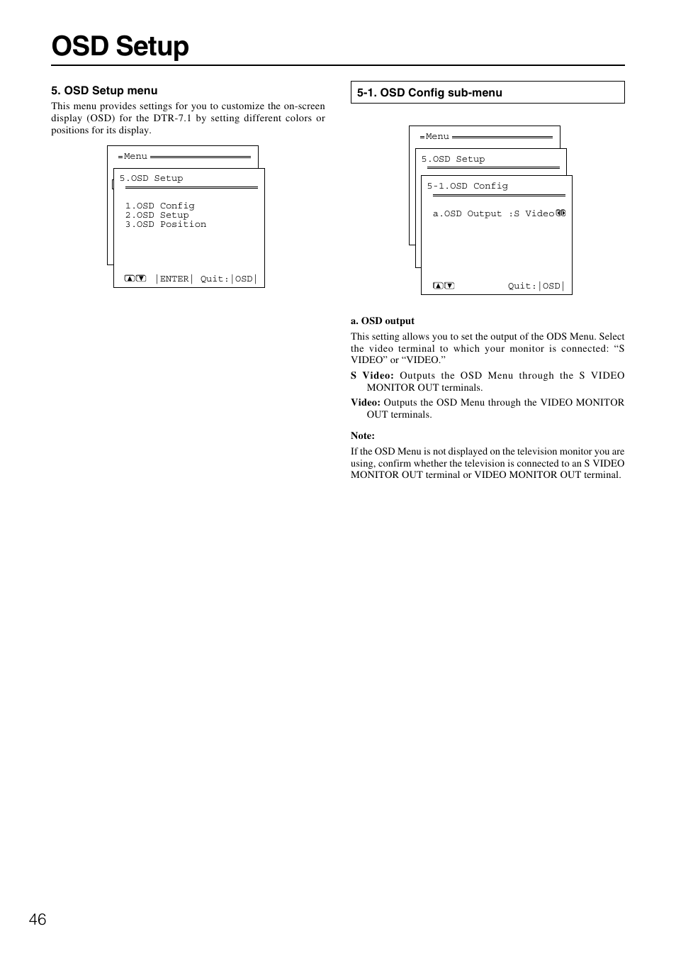 Osd setup | Integra DTR-7.1 User Manual | Page 46 / 72