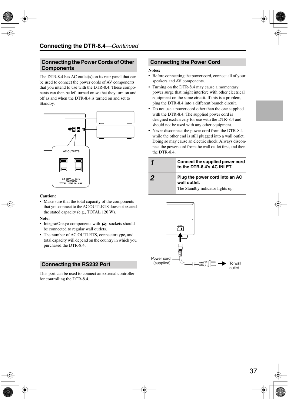 Connecting the dtr-8.4 —continued | Integra DTR-8.4 User Manual | Page 37 / 109