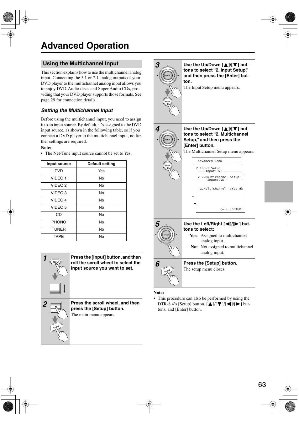 Advanced operation | Integra DTR-8.4 User Manual | Page 63 / 109